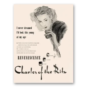 1951 Charles of the Ritz Cosmetics Print Ad | Look Young
