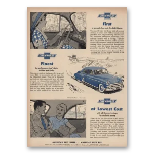 1950 Chevrolet Styleline Print Ad | No Shift Driving