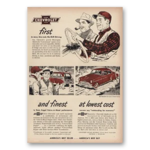 1950 Chevrolet Styleline Print Ad | No Shift Driving
