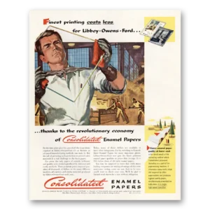 1951 Consolidated Enamel Papers Print Ad | Revolutionary