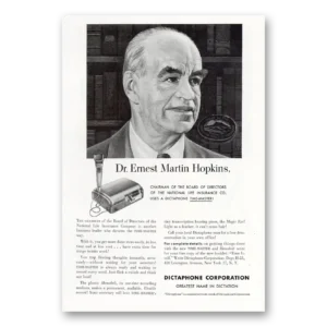 1951 Dictaphone Print Ad | Ernest Martin Hopkins