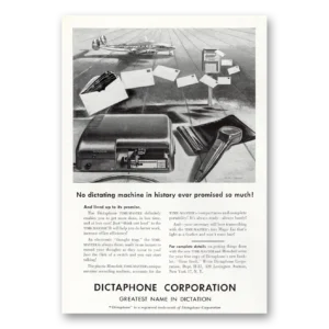 1951 Dictaphone Print Ad | No Dictating