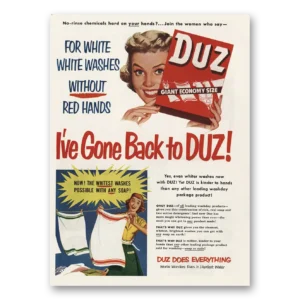 1951 Duz Detergent Print Ad | White Washes