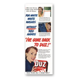 1951 Duz Detergent Print Ad | Red Hands