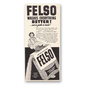 1951 Felso Cleaner Detergent Print Ad | Cleaner Washes