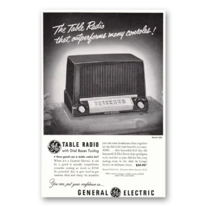 1951 General Electric Radio Print Ad | Ge Table Radio