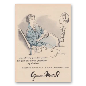 1951 Germaine Monteil Cosmetics Print Ad | Face Powder