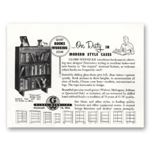 1951 Globe Wernicke Print Ad | Book Working Zone Modern Style
