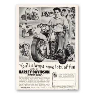 1951 Harley Davidson Hydra Glide Print Ad | Lots Fun
