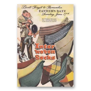 1951 Interwoven Socks Print Ad | Fathers Day