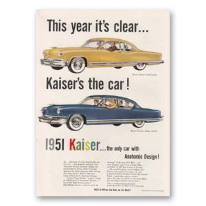 1951 Kaiser Sedan Print Ad | Anatomic Design