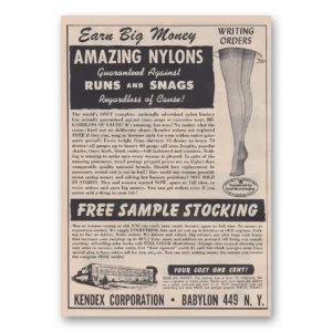 1951 Kendex Nylons Print Ad | Rugs Snags
