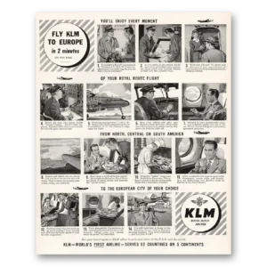 1951 KLM Royal Dutch Airlines Print Ad | Europe