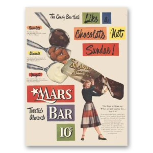 1951 Mars Candy Bar Print Ad | Sundae
