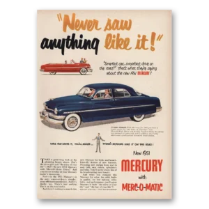 1950 Mercury Print Ad | Never Saw Anything