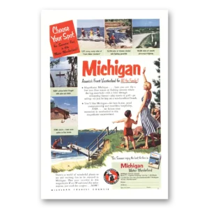 1951 Michigan Print Ad | Choose Your Spot