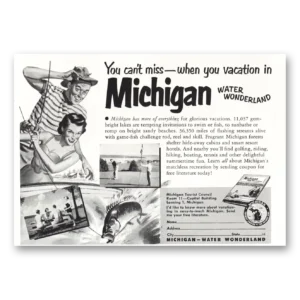 1951 Michigan Print Ad | Water Wonderland