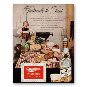 1951 Miller Beer Print Ad | Sunny Slopes