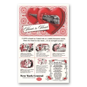 1951 New York Central Print Ad | Heart To Heart