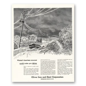 1951 Oliver Iron and Steel Print Ad | Heaviest Overcoat