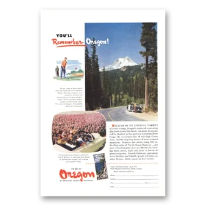 1951 Oregon Print Ad | Mount Hood