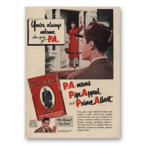 1951 Prince Albert Tobacco Print Ad | Always Welcome