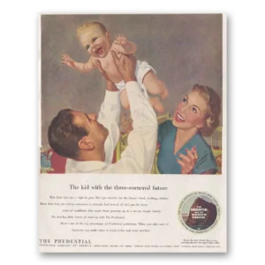 1951 Prudential Insurance Print Ad | Three Cornered