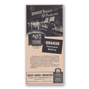 1951 Quaker Rubber Print Ad | Conveyor Belting