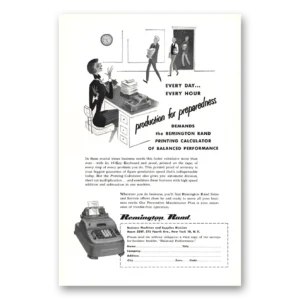 1951 Remington Rand Printing Calculator Print Ad | Preparedness
