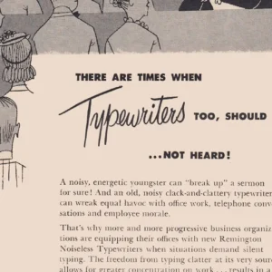 1951 Remington Typewriter Print Ad | Seen Not Heard