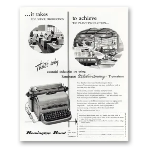 1951 Remington Typewriter Print Ad | Achieve