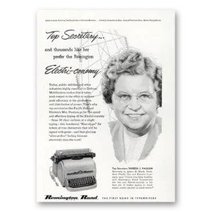 1951 Remington Typewriter Print Ad | Top Secretary