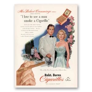 1951 Robt Burns Cigars Print Ad | Robert Cummings