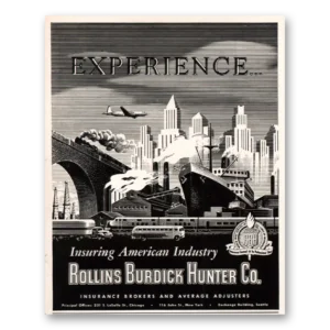 1951 Rollins Burdick Hunter Print Ad | American Industry