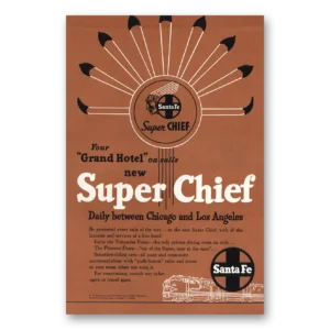 1951 Santa Fe Railway Print Ad | Grand Hotel