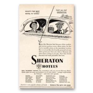 1951 Sheraton Hotels Print Ad | Best Hotel