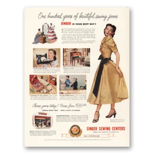 1951 Singer Sewing Centers Print Ad | One Hundred Years