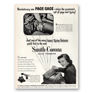 1951 Smith Corona Typewriters Print Ad | Revolutionary