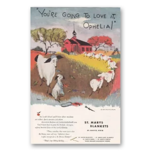 1951 St Marys Blankets Print Ad | Lamb School