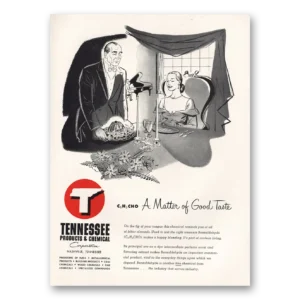 1951 Tennessee Products & Chemical Print Ad | Good Taste