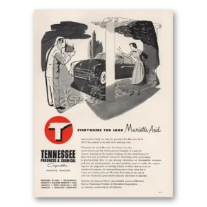 1951 Tennessee Products & Chemical Print Ad | Muriatic Acid