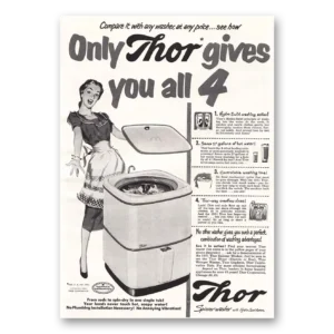 1951 Thor Spinner Washer Print Ad | Gives You All
