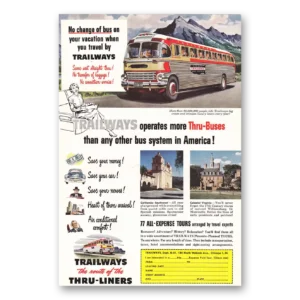 1951 Trailways Print Ad | No Change Bus