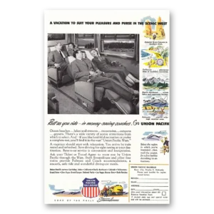 1951 Union Pacific Railroad Print Ad | Rest You Ride