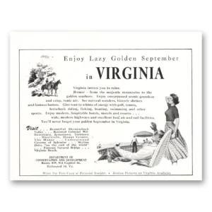 1951 Virginia Print Ad | Lazy Golden September