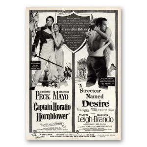 1951 Captain Horatio and Streetcar Named Desire Promos Print Ad | Gregory Peck