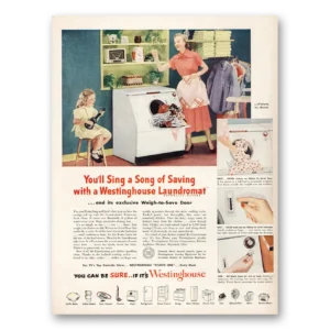 1951 Westinghouse Washer Print Ad | Laundromat