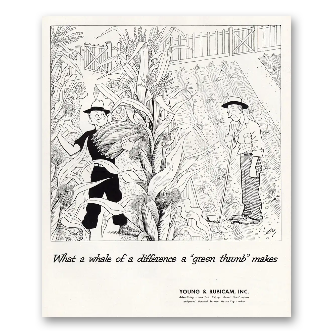 1951 Young & Rubicam Print Ad | Whale Difference