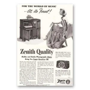 1951 Zenith Stereo Print Ad | Super Sensitive