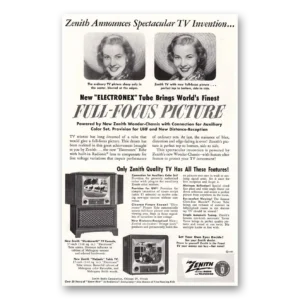 1951 Zenith Television Print Ad | Electronex Tube
